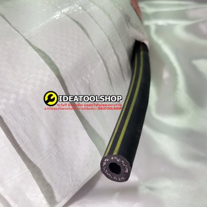 สายลมใช้ในอู่รถยนต์ รถทับไม่แตก มีใยแก้วด้านใน อย่างหนา 1/4 '' 2B คาดเหลือง ดำ   [ มีแบบแยกขาย และ ยกม้วน ] สายลมเดี่ยว